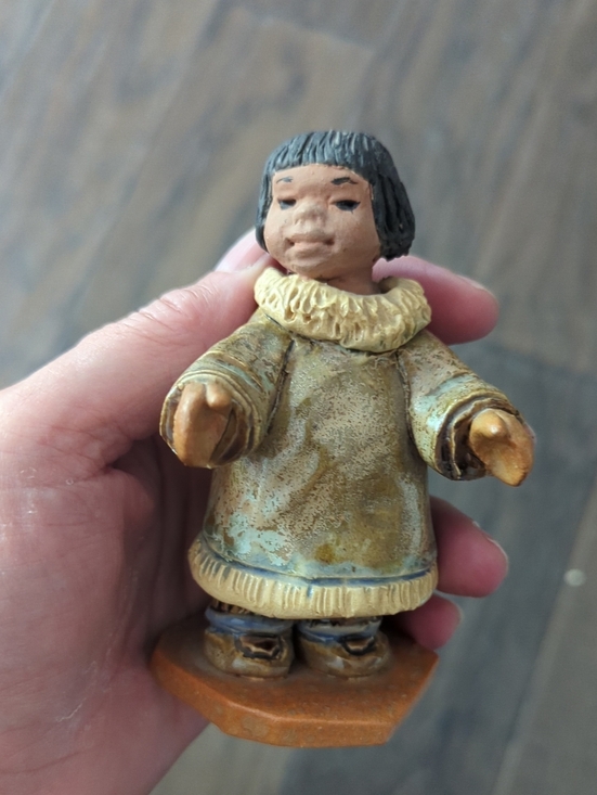 Nori Peter Other - Inuit Child Standing Sculpture By Nori Peter